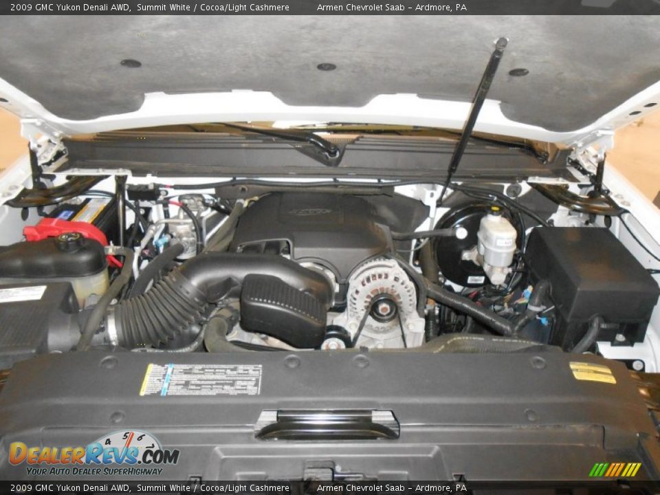 2009 GMC Yukon Denali AWD Summit White / Cocoa/Light Cashmere Photo #20