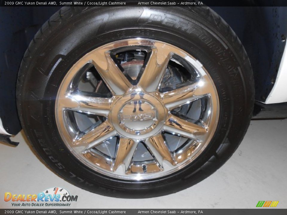 2009 GMC Yukon Denali AWD Summit White / Cocoa/Light Cashmere Photo #21