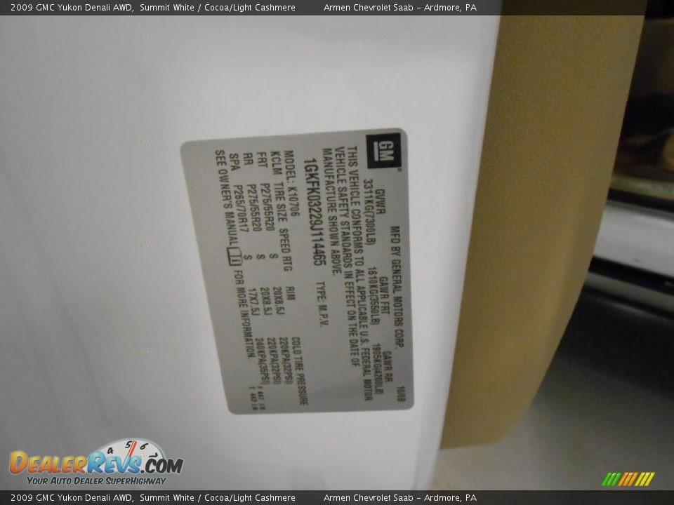 2009 GMC Yukon Denali AWD Summit White / Cocoa/Light Cashmere Photo #26
