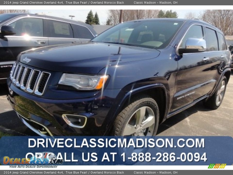2014 Jeep Grand Cherokee Overland 4x4 True Blue Pearl / Overland Morocco Black Photo #1