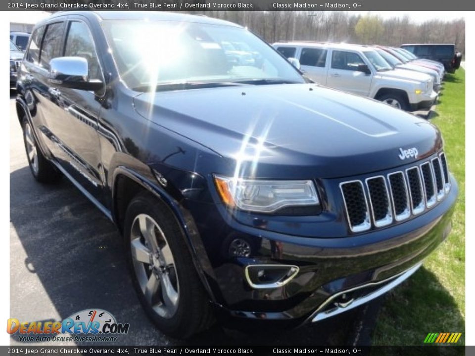 2014 Jeep Grand Cherokee Overland 4x4 True Blue Pearl / Overland Morocco Black Photo #2