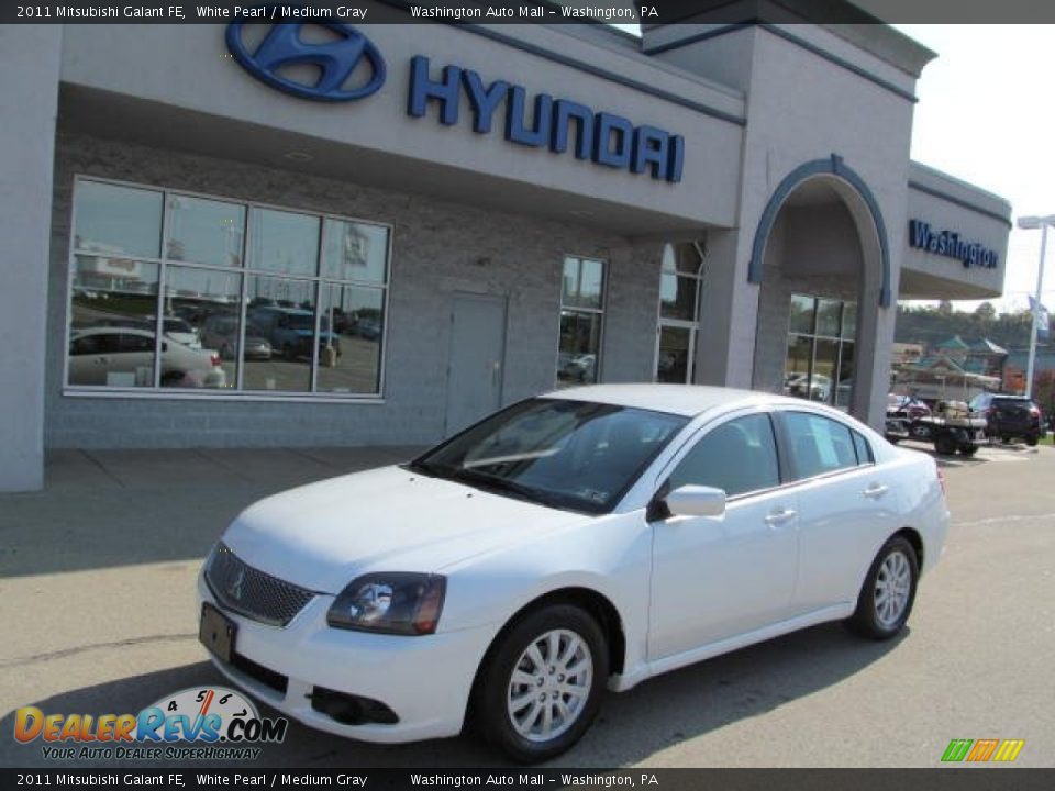 2011 Mitsubishi Galant FE White Pearl / Medium Gray Photo #1