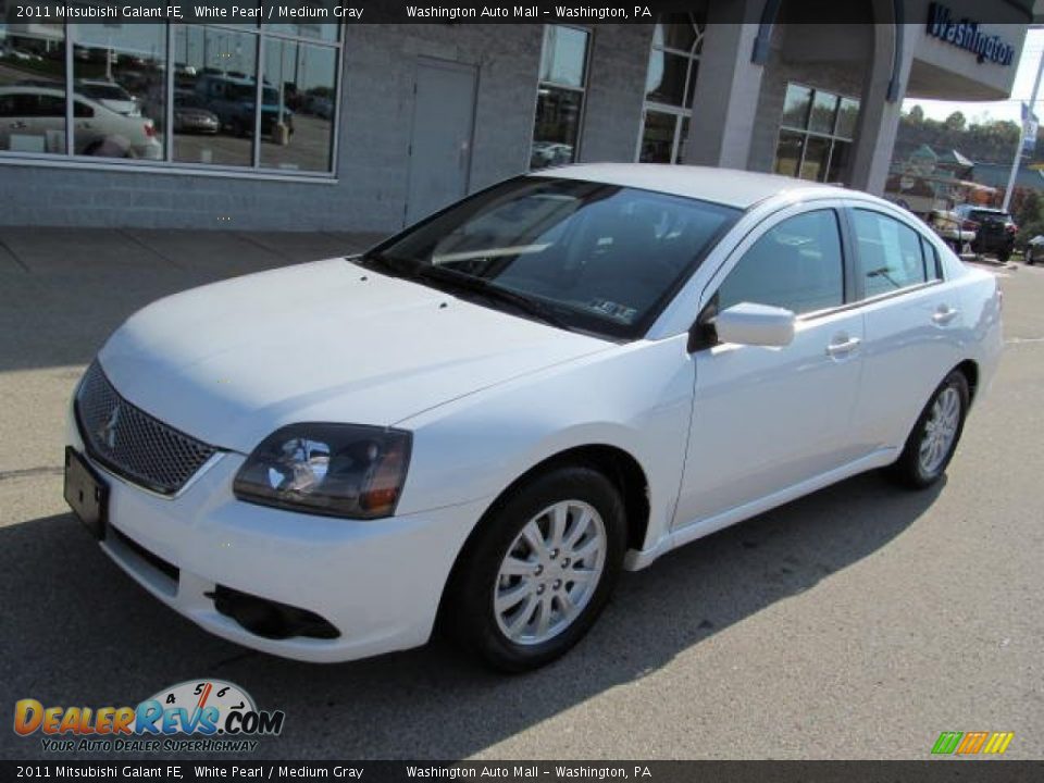 2011 Mitsubishi Galant FE White Pearl / Medium Gray Photo #2