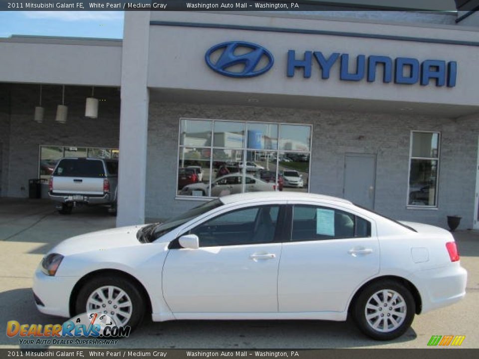 2011 Mitsubishi Galant FE White Pearl / Medium Gray Photo #3