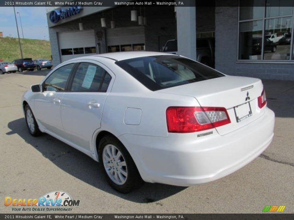2011 Mitsubishi Galant FE White Pearl / Medium Gray Photo #5