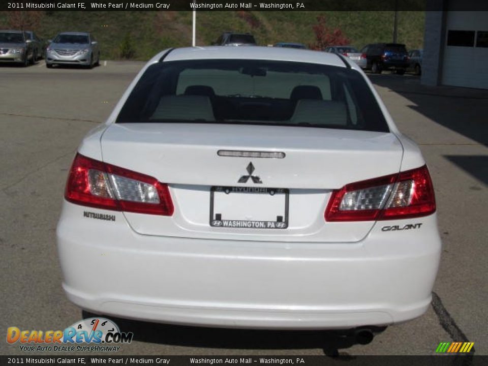 2011 Mitsubishi Galant FE White Pearl / Medium Gray Photo #6