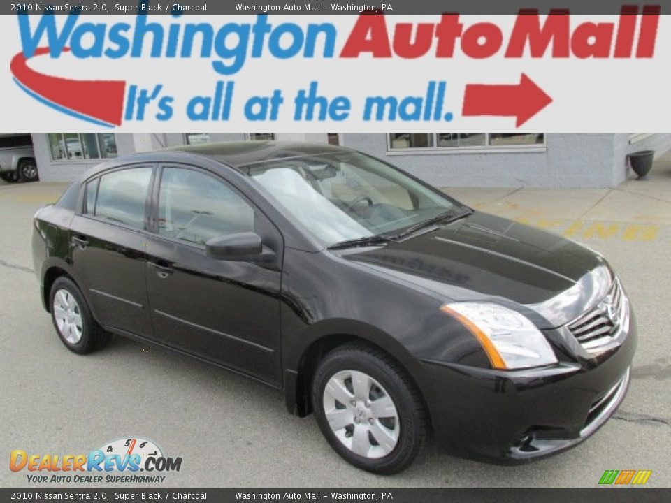 2010 Nissan Sentra 2.0 Super Black / Charcoal Photo #1