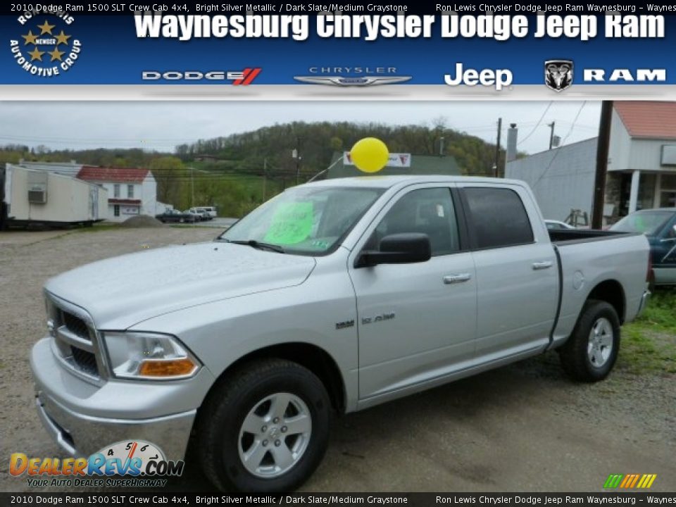 2010 Dodge Ram 1500 SLT Crew Cab 4x4 Bright Silver Metallic / Dark Slate/Medium Graystone Photo #1