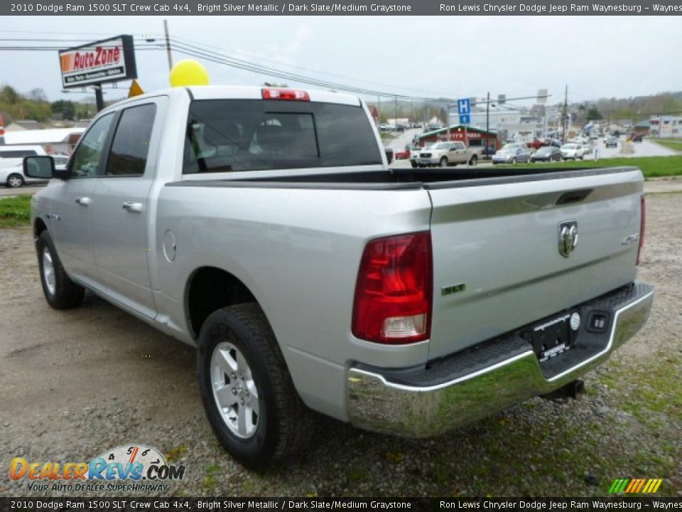 2010 Dodge Ram 1500 SLT Crew Cab 4x4 Bright Silver Metallic / Dark Slate/Medium Graystone Photo #3