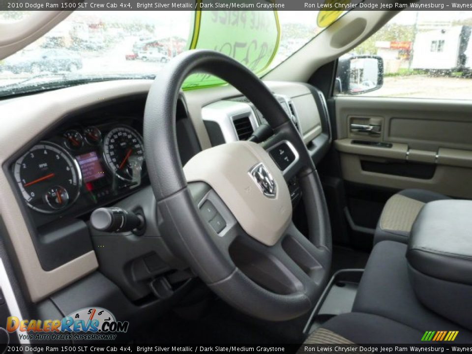 2010 Dodge Ram 1500 SLT Crew Cab 4x4 Bright Silver Metallic / Dark Slate/Medium Graystone Photo #15
