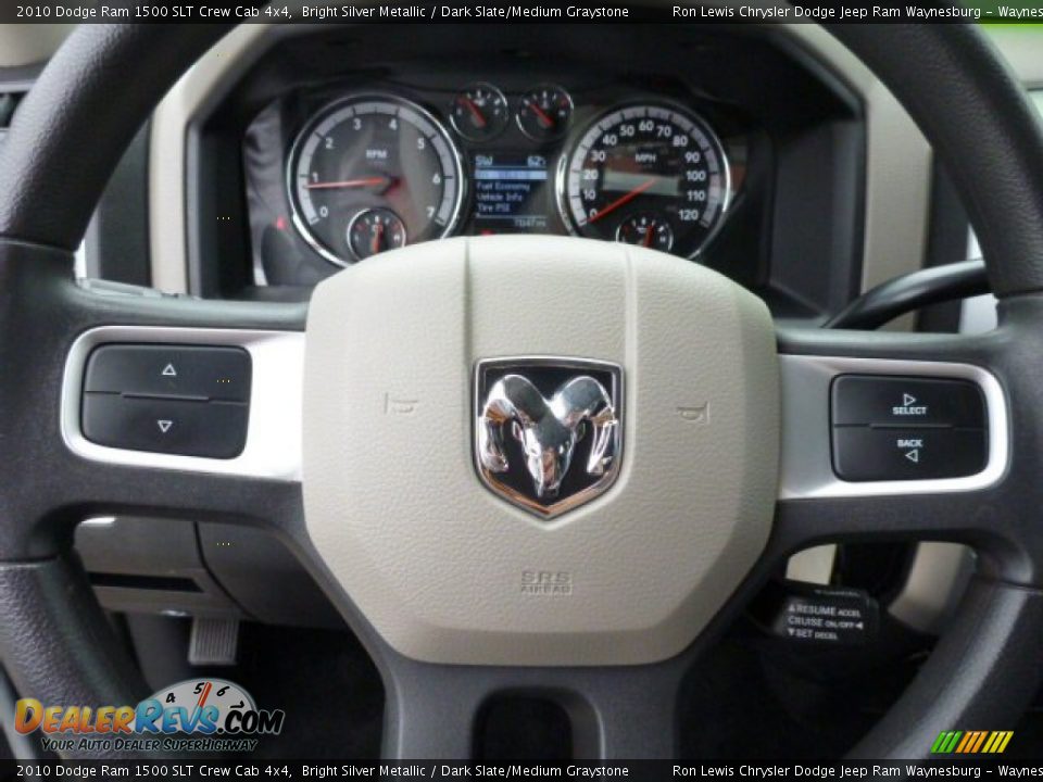 2010 Dodge Ram 1500 SLT Crew Cab 4x4 Bright Silver Metallic / Dark Slate/Medium Graystone Photo #17