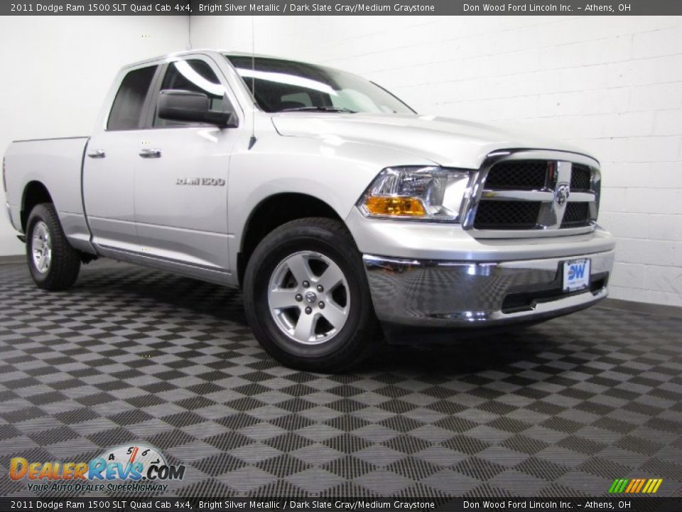 2011 Dodge Ram 1500 SLT Quad Cab 4x4 Bright Silver Metallic / Dark Slate Gray/Medium Graystone Photo #1