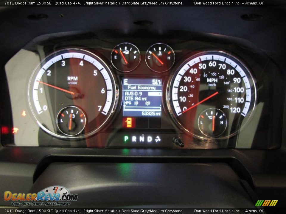 2011 Dodge Ram 1500 SLT Quad Cab 4x4 Bright Silver Metallic / Dark Slate Gray/Medium Graystone Photo #20