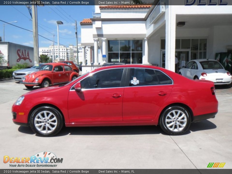 2010 Volkswagen Jetta SE Sedan Salsa Red / Cornsilk Beige Photo #2