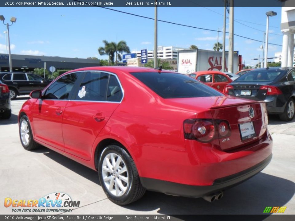 2010 Volkswagen Jetta SE Sedan Salsa Red / Cornsilk Beige Photo #3