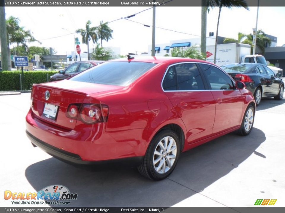 2010 Volkswagen Jetta SE Sedan Salsa Red / Cornsilk Beige Photo #5