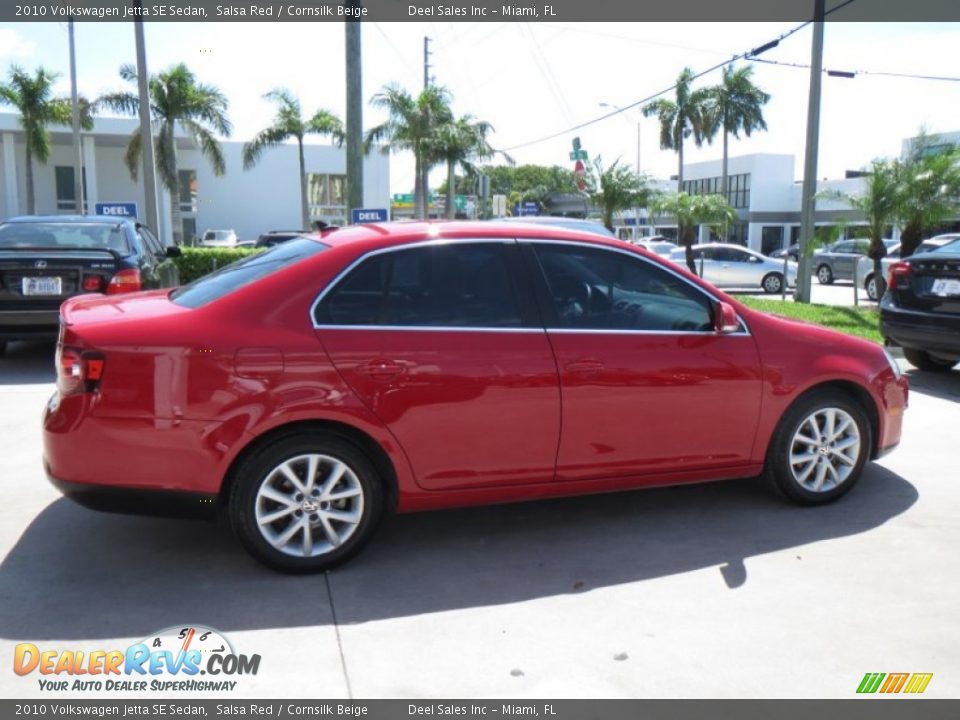2010 Volkswagen Jetta SE Sedan Salsa Red / Cornsilk Beige Photo #6