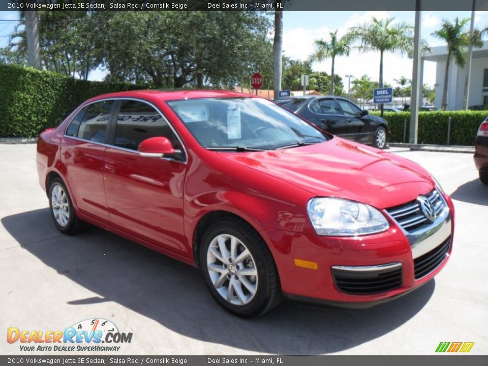 2010 Volkswagen Jetta SE Sedan Salsa Red / Cornsilk Beige Photo #7