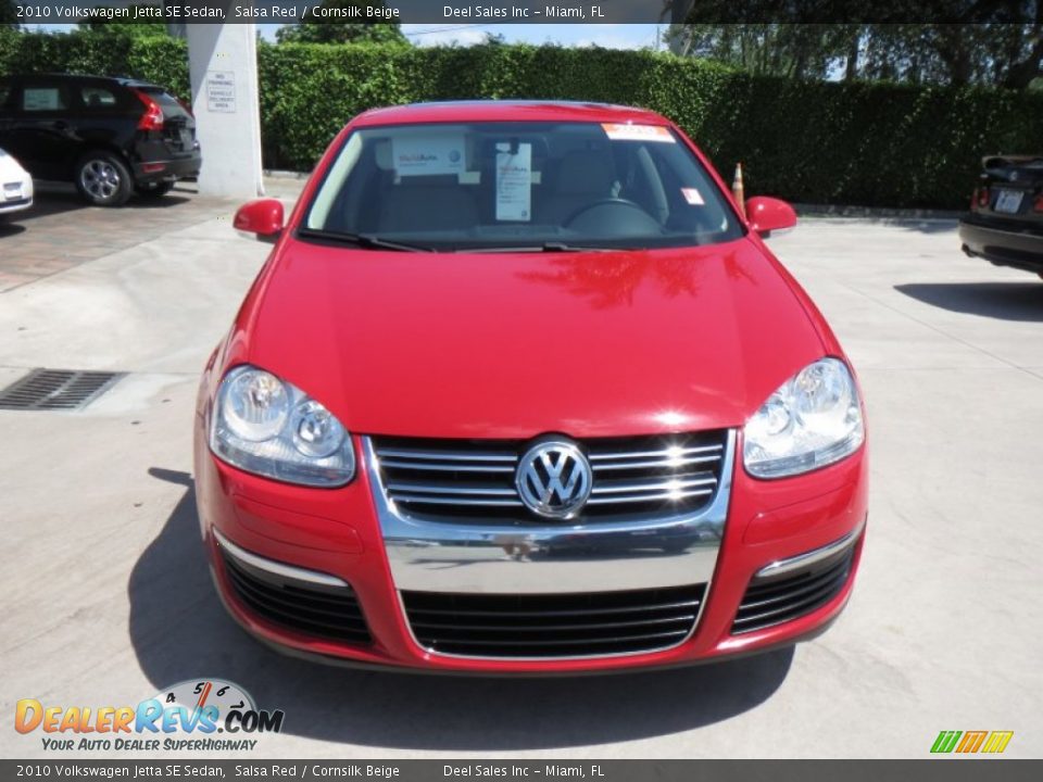 2010 Volkswagen Jetta SE Sedan Salsa Red / Cornsilk Beige Photo #8
