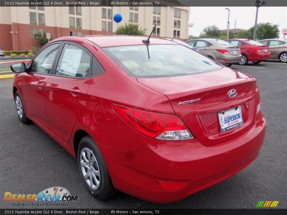 2013 Hyundai Accent GLS 4 Door Boston Red / Beige Photo #5