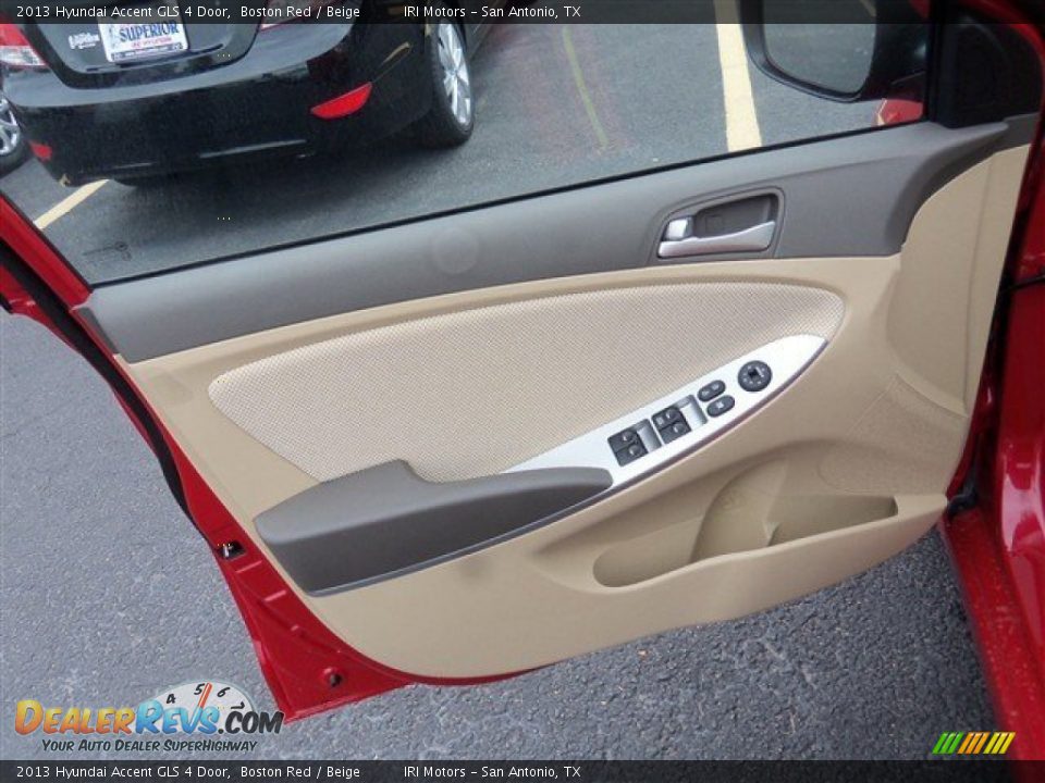 2013 Hyundai Accent GLS 4 Door Boston Red / Beige Photo #7