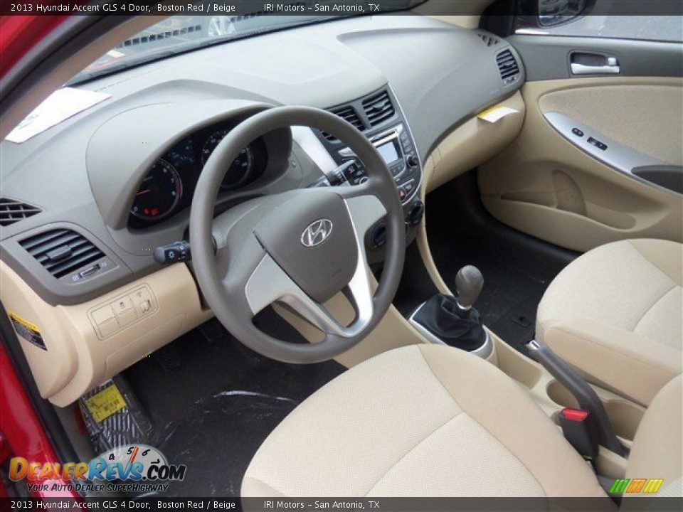 2013 Hyundai Accent GLS 4 Door Boston Red / Beige Photo #8