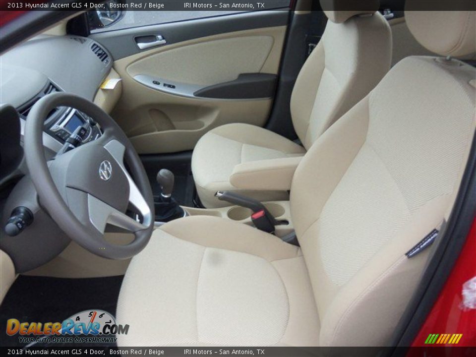 2013 Hyundai Accent GLS 4 Door Boston Red / Beige Photo #9