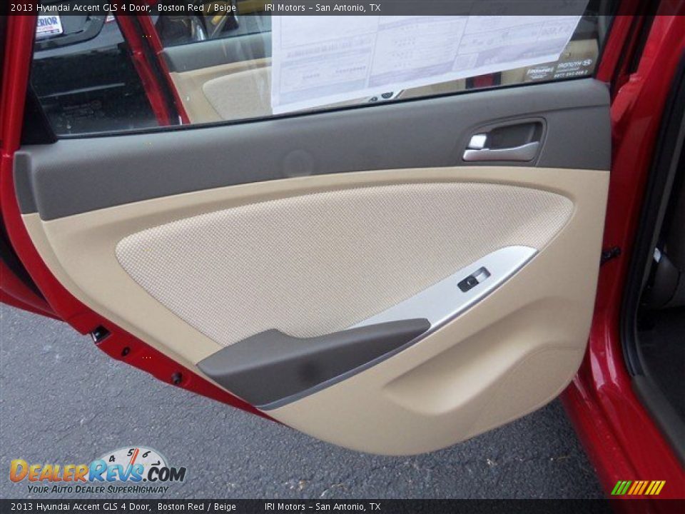 2013 Hyundai Accent GLS 4 Door Boston Red / Beige Photo #10