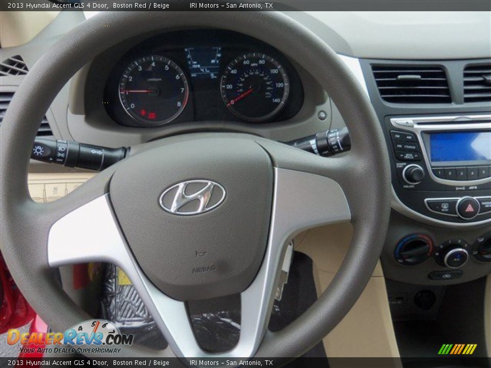2013 Hyundai Accent GLS 4 Door Boston Red / Beige Photo #12