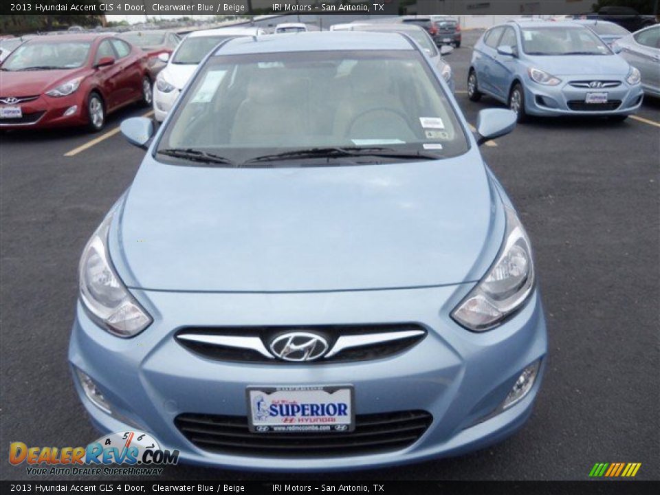 2013 Hyundai Accent GLS 4 Door Clearwater Blue / Beige Photo #1