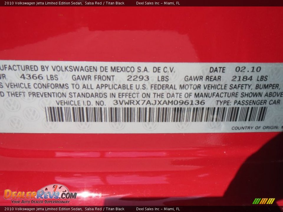 2010 Volkswagen Jetta Limited Edition Sedan Salsa Red / Titan Black Photo #14