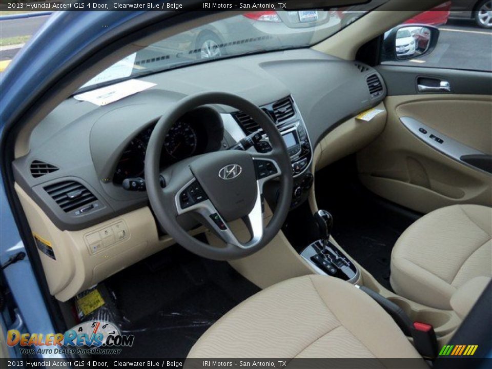 2013 Hyundai Accent GLS 4 Door Clearwater Blue / Beige Photo #8