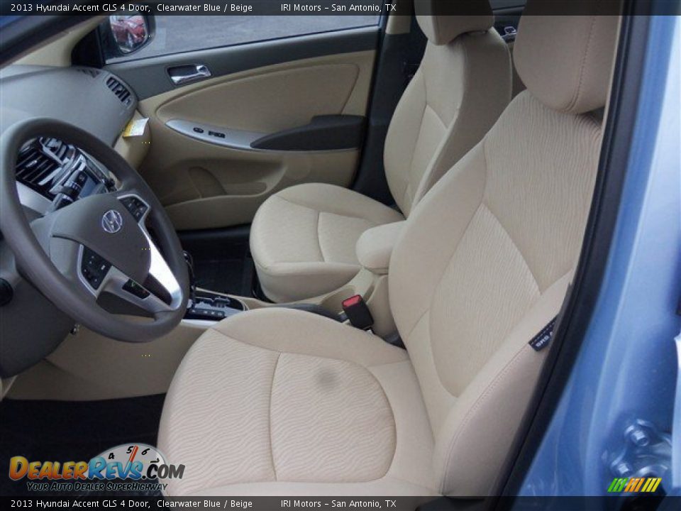 2013 Hyundai Accent GLS 4 Door Clearwater Blue / Beige Photo #9