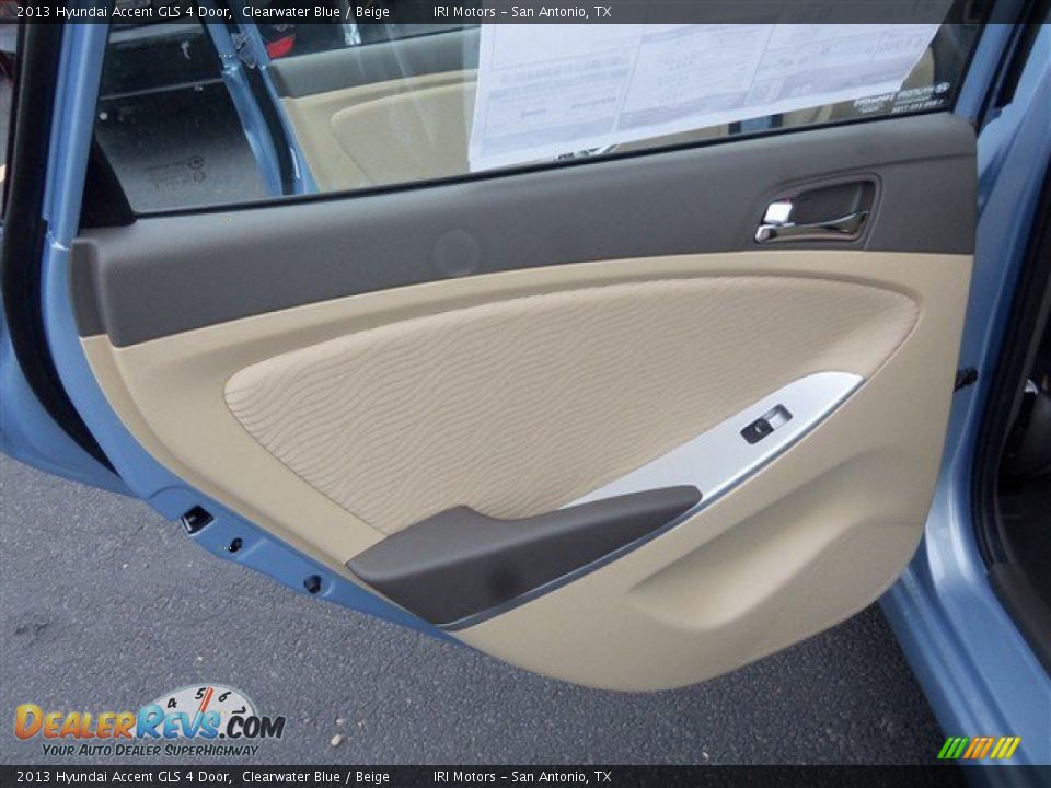 2013 Hyundai Accent GLS 4 Door Clearwater Blue / Beige Photo #10