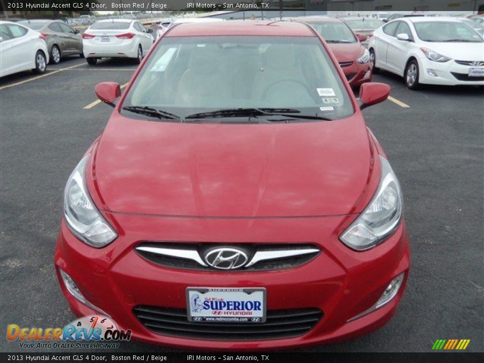 2013 Hyundai Accent GLS 4 Door Boston Red / Beige Photo #1
