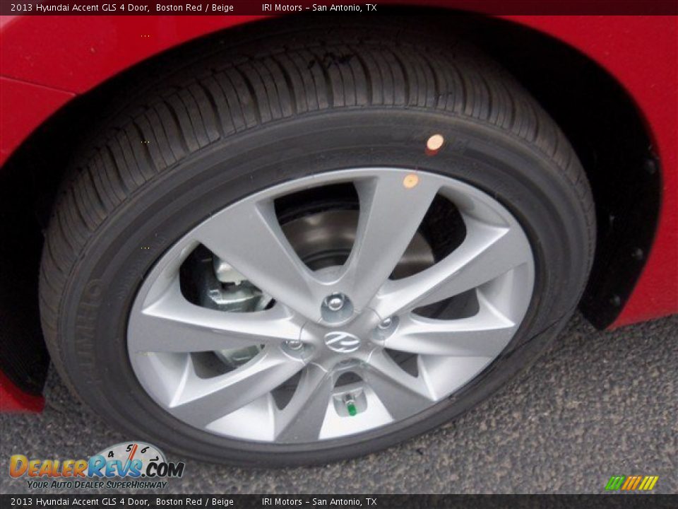 2013 Hyundai Accent GLS 4 Door Boston Red / Beige Photo #3
