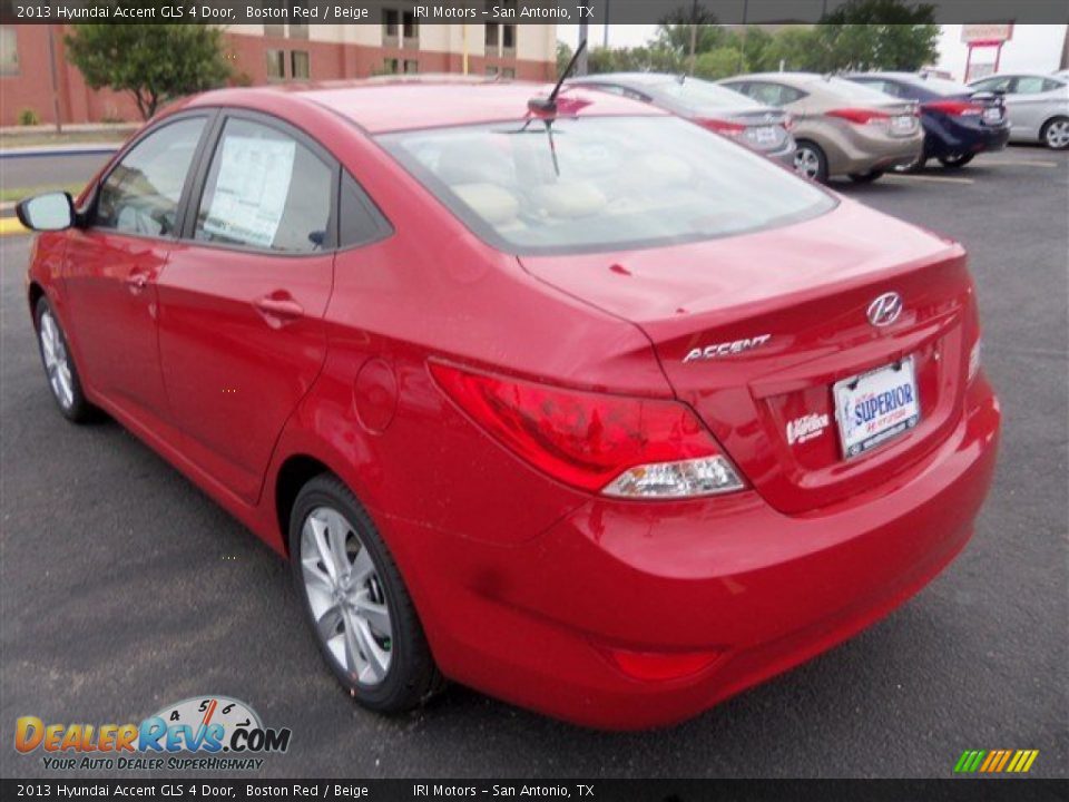2013 Hyundai Accent GLS 4 Door Boston Red / Beige Photo #5