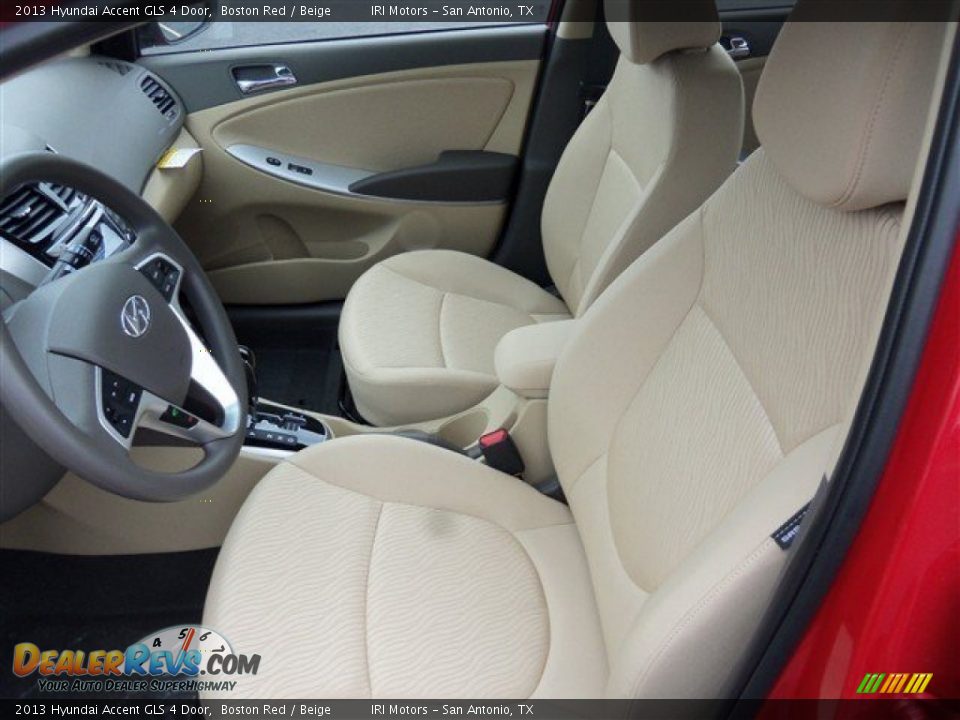 2013 Hyundai Accent GLS 4 Door Boston Red / Beige Photo #8