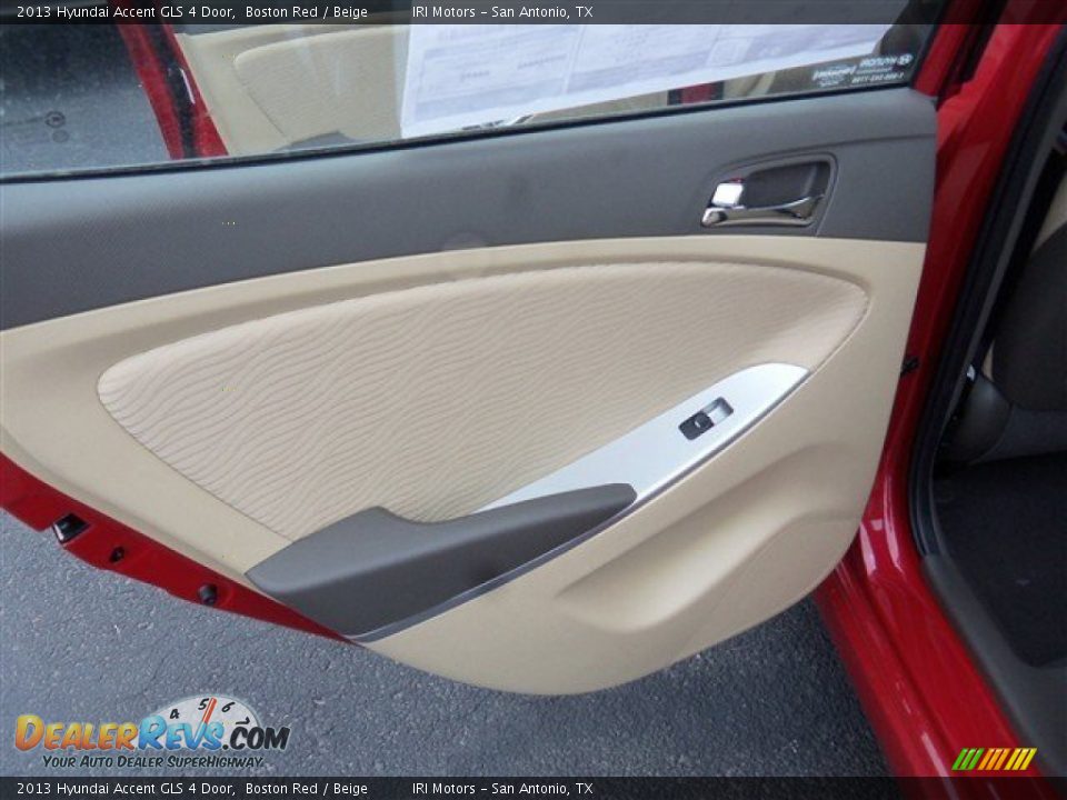 2013 Hyundai Accent GLS 4 Door Boston Red / Beige Photo #9