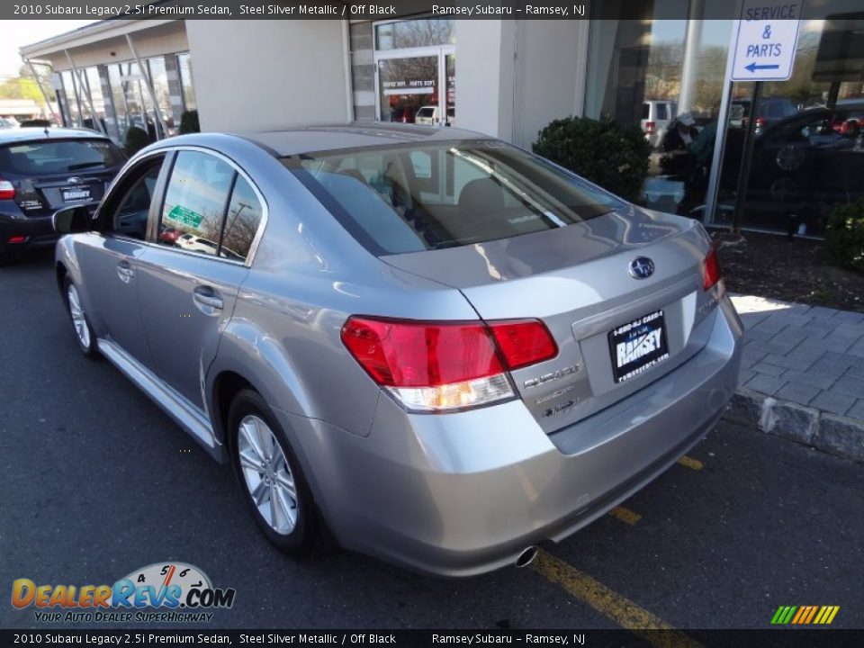2010 Subaru Legacy 2.5i Premium Sedan Steel Silver Metallic / Off Black Photo #5