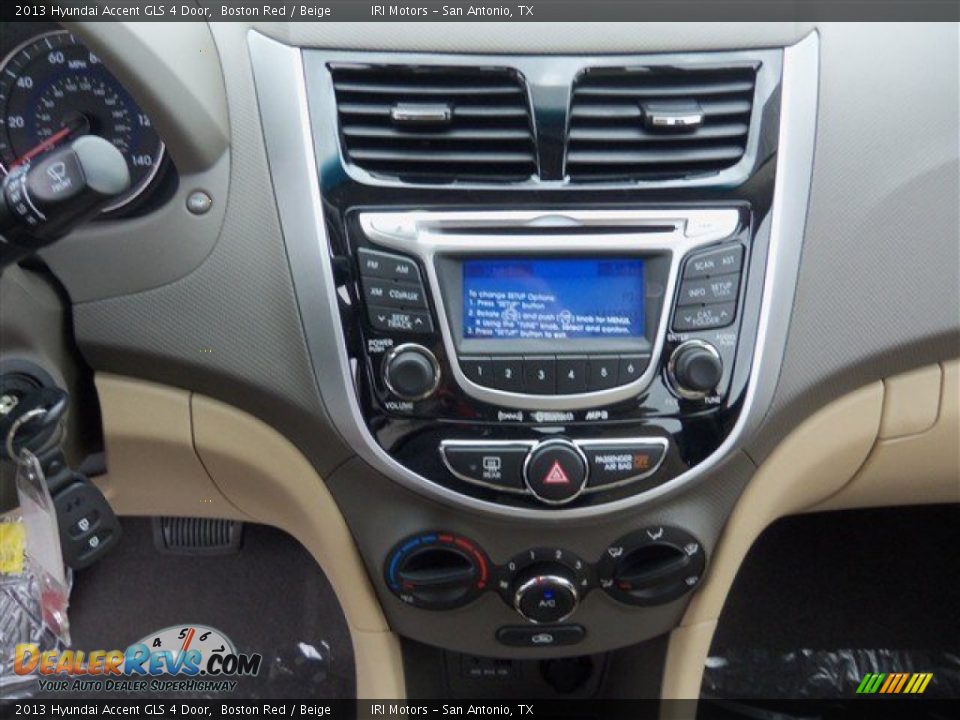 2013 Hyundai Accent GLS 4 Door Boston Red / Beige Photo #12