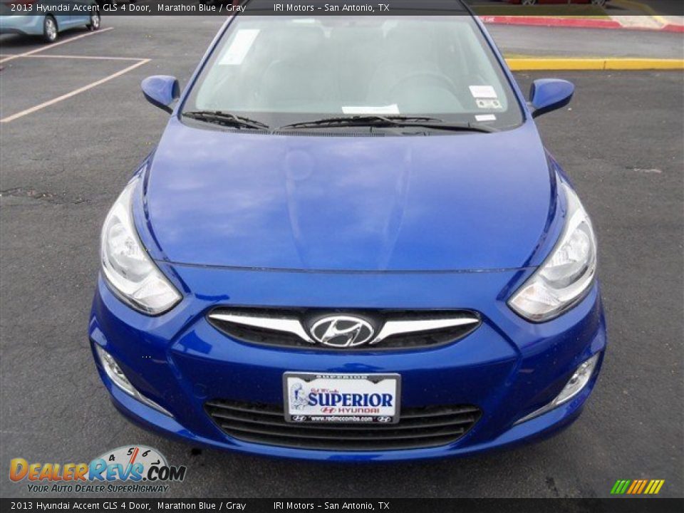 2013 Hyundai Accent GLS 4 Door Marathon Blue / Gray Photo #1