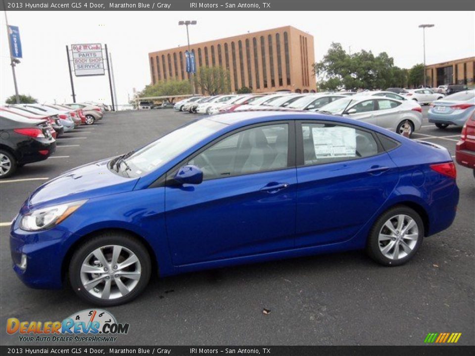 2013 Hyundai Accent GLS 4 Door Marathon Blue / Gray Photo #4