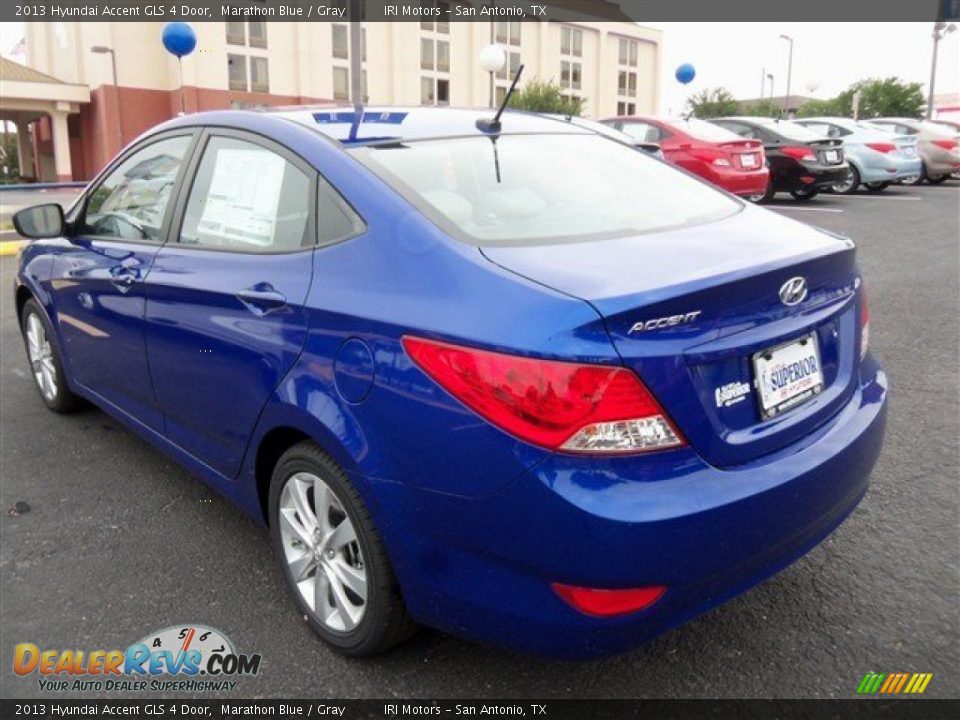 2013 Hyundai Accent GLS 4 Door Marathon Blue / Gray Photo #5