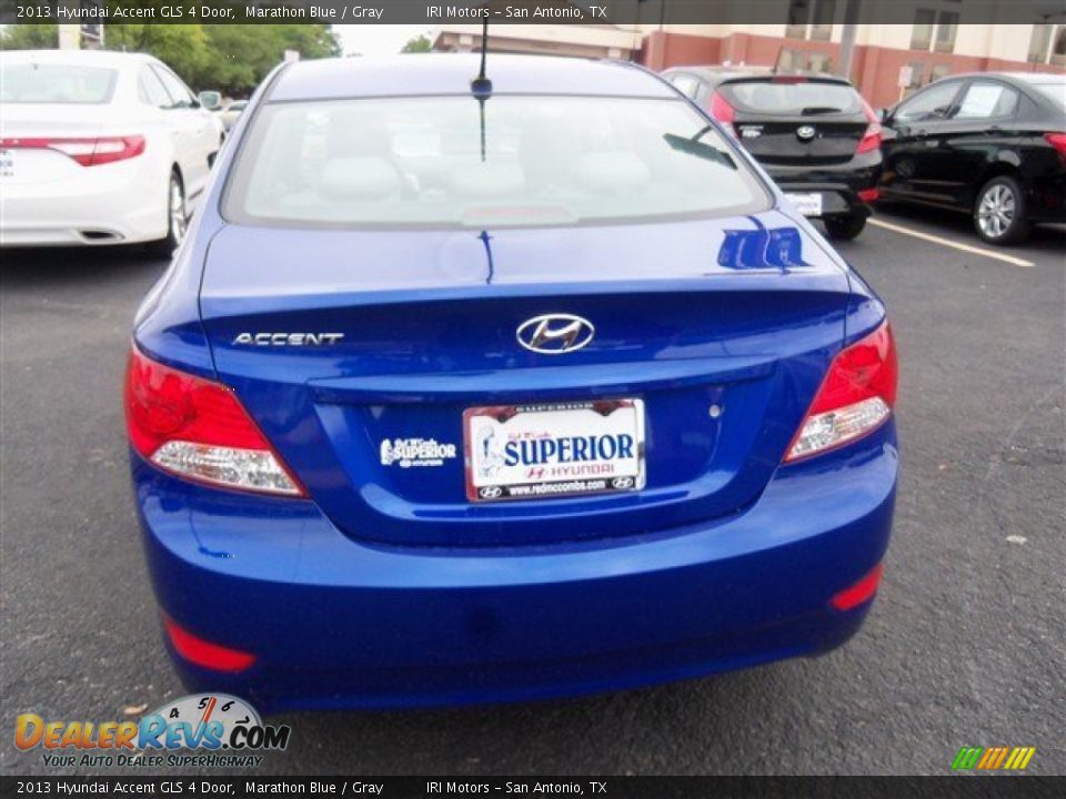2013 Hyundai Accent GLS 4 Door Marathon Blue / Gray Photo #6