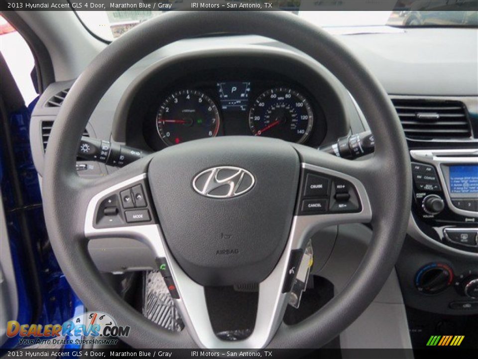 2013 Hyundai Accent GLS 4 Door Marathon Blue / Gray Photo #12
