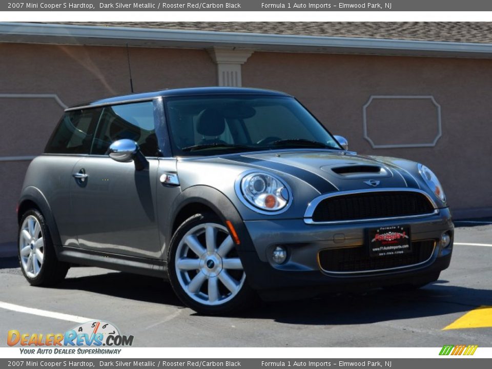 2007 Mini Cooper S Hardtop Dark Silver Metallic / Rooster Red/Carbon Black Photo #1