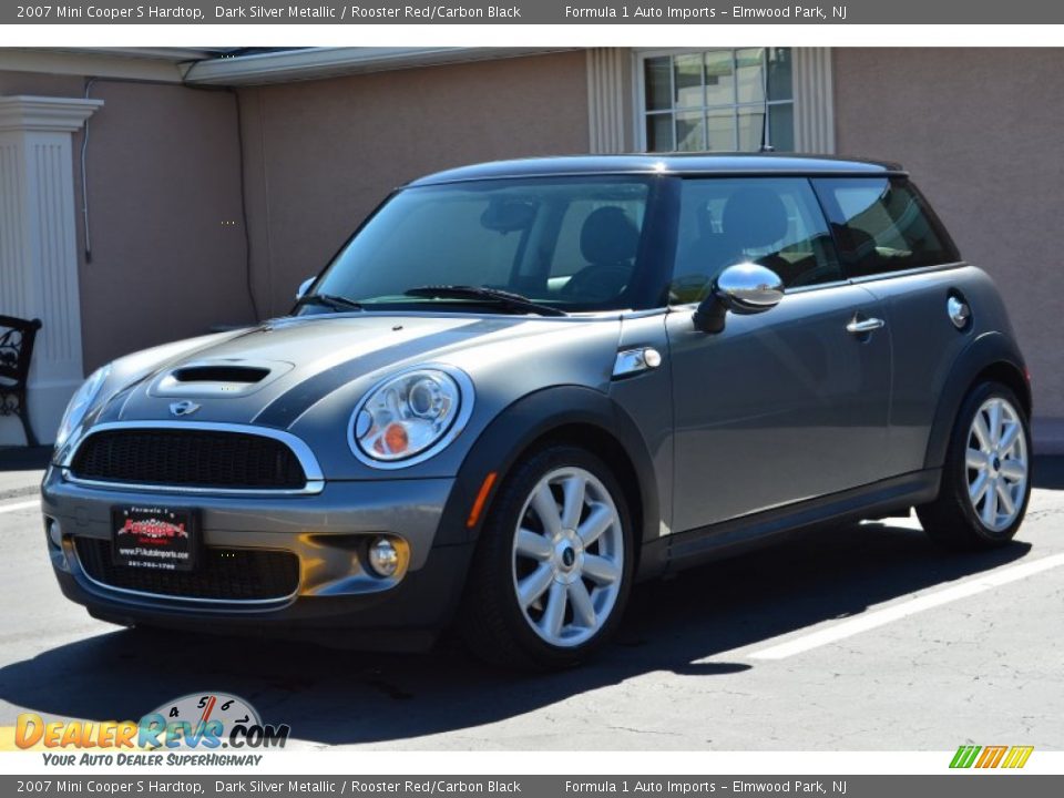 2007 Mini Cooper S Hardtop Dark Silver Metallic / Rooster Red/Carbon Black Photo #3