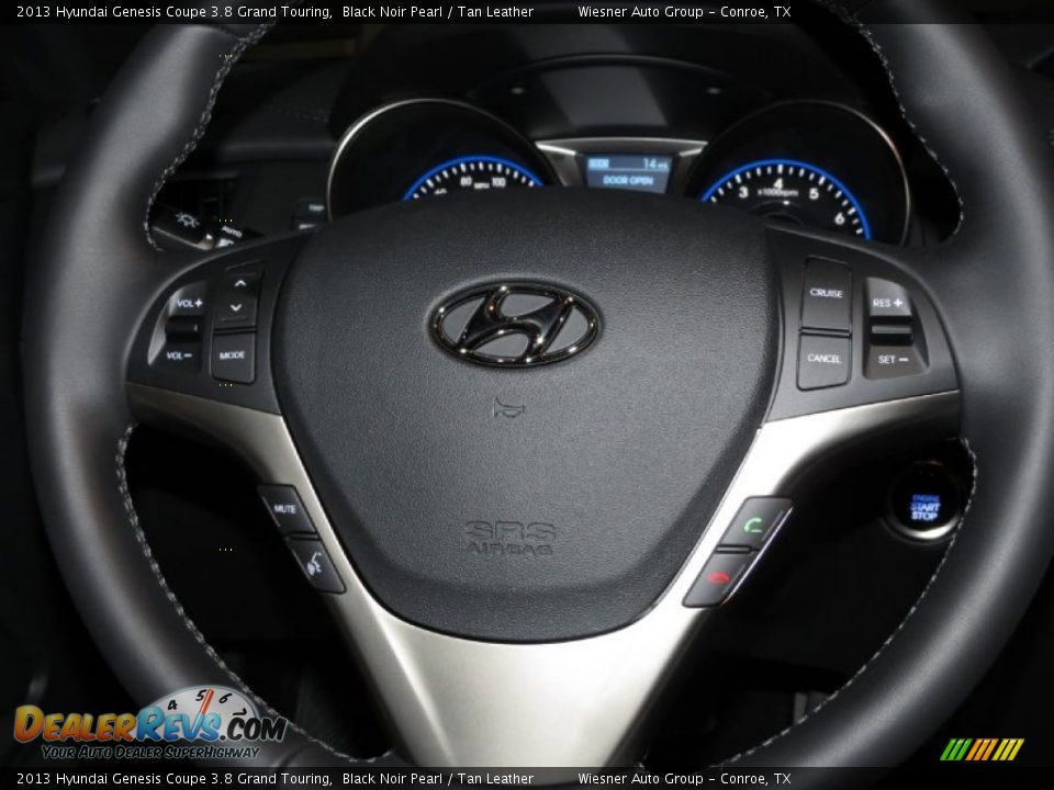 2013 Hyundai Genesis Coupe 3.8 Grand Touring Black Noir Pearl / Tan Leather Photo #4