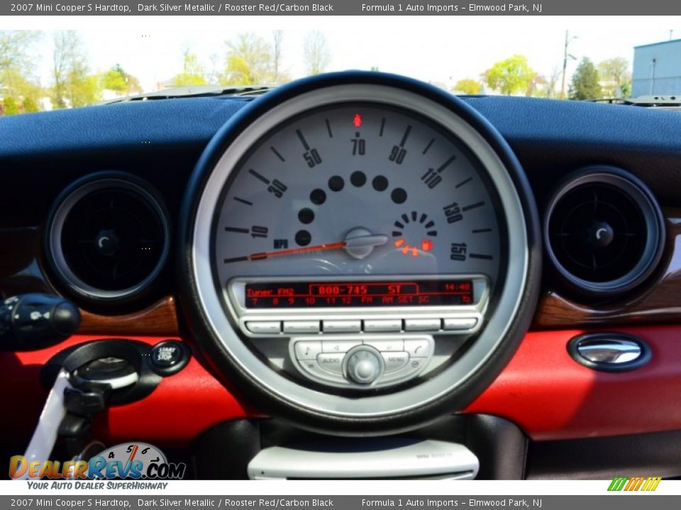 2007 Mini Cooper S Hardtop Dark Silver Metallic / Rooster Red/Carbon Black Photo #15